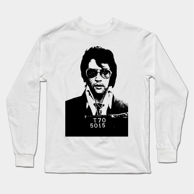 Elvis Mugshot Long Sleeve T-Shirt by ölümprints